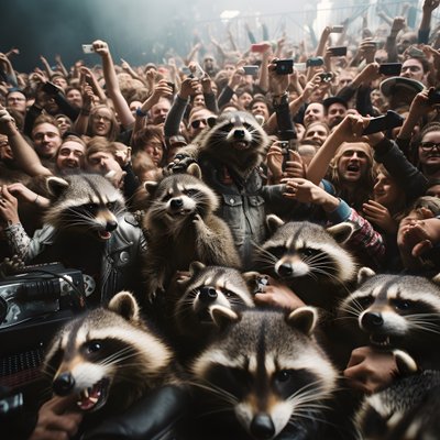 アライグマの大群がロック・ショーに登場 3 作： Kurt Heppke