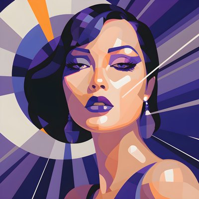 美しい女性を正面から描いたイラスト。 作： Kurt Heppke