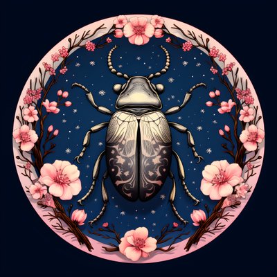キノコを背景にした銅のイラスト 1 作： Kurt Heppke
