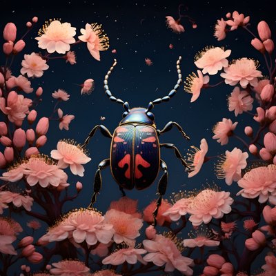 キノコを背景にした銅のイラスト 2 作： Kurt Heppke