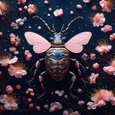 キノコを背景にした銅のイラスト 4 作： Kurt Heppke