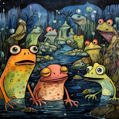 水彩とインクで描かれた全ページの絵（フローシェン作）1 作： Kurt Heppke