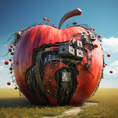 小窓の多い畑の中の巨大なリンゴ 4 作： Kurt Heppke