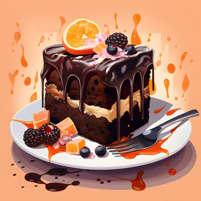 チョコレートキャラメルルバーブケーキ 1 作： Kurt Heppke