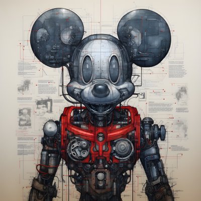 サイバーパンク・ミッキーマウス1の技術図面 作： Kurt Heppke
