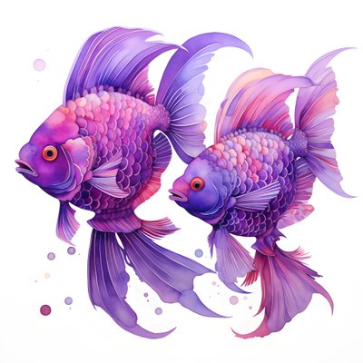 紫色の2匹の魚 3 作： Kurt Heppke