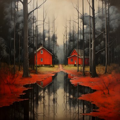 森の中の2つの赤い家 2 作： Kurt Heppke