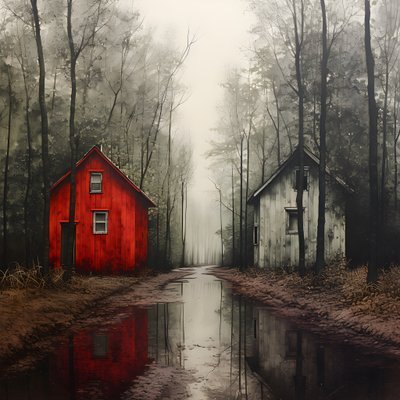 森の中の2つの赤い家 3 作： Kurt Heppke