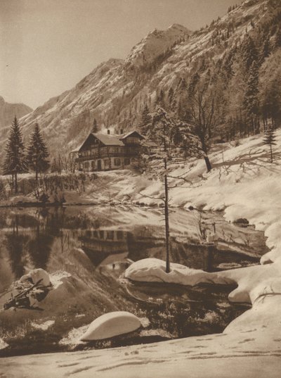 Der Christlessee bei Oberstdorf; オーベルストドルフのクリストレス (白黒写真) 作： Kurt Hielscher