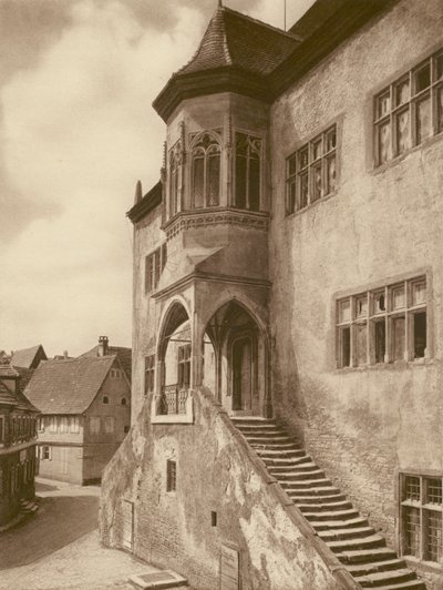 Dettelbach a Main、Rathaus; メインのデッテルバッハ、市庁舎 (b/w 写真) 作： Kurt Hielscher