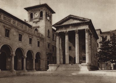 イタリア: ポーロ、アウグストゥス神殿 (白黒写真) 作： Kurt Hielscher