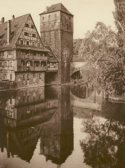 Nurnberg、Der Henkersteg; ニュルンベルク、「ヘンケルシュテッグ」（白黒写真） 作： Kurt Hielscher