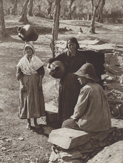 スペイン: 井戸の Hurdanos (b/w 写真) 作： Kurt Hielscher