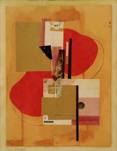 赤いスポット2つ 作： Kurt Schwitters