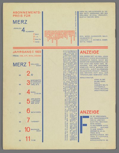 8 メルツ 9 作： Kurt Schwitters