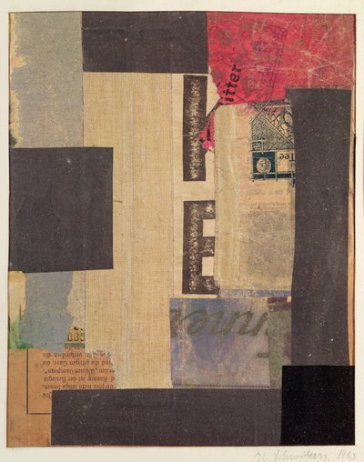 コラージュ、1923 作： Kurt Schwitters