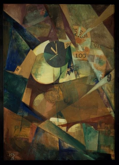 大きな自己像（メルツビルド9 b） 作： Kurt Schwitters