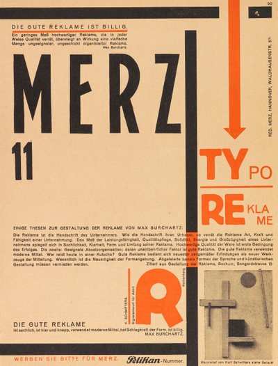 メルツ 11. ティポレクラメ、1924 年。 作： Kurt Schwitters