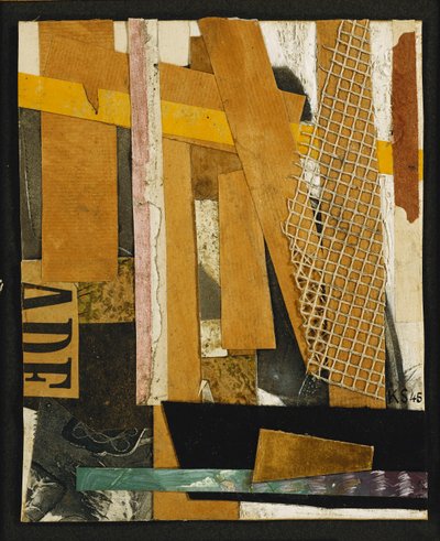 Merz Picture;メルツビルド、1945 作： Kurt Schwitters