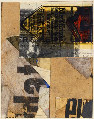 メルツビルド、1922 作： Kurt Schwitters