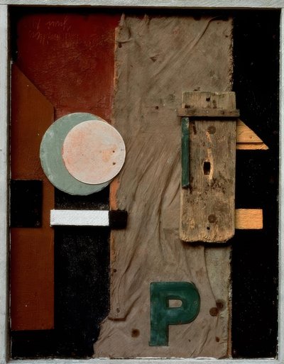 メルツビルドPピンク 作： Kurt Schwitters