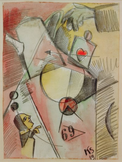 N水彩画1.（心臓は砂糖からコーヒーへ） 作： Kurt Schwitters