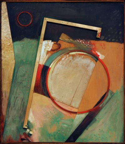タイトルなし（リングとフレームのある画像） 作： Kurt Schwitters
