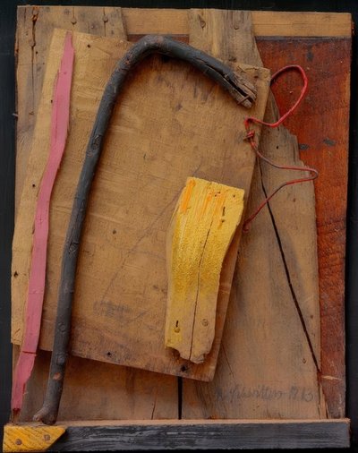 無題（メルツピクチャーピンクイエロー） 作： Kurt Schwitters