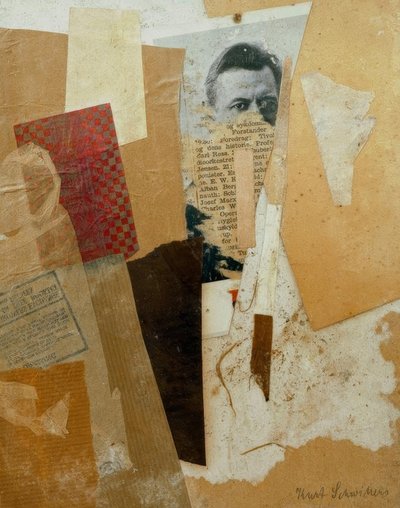 無題（カートシュヴィッターズの初期の肖像画付き） 作： Kurt Schwitters