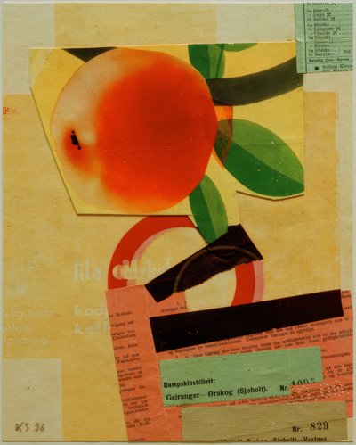 無題（赤いリンゴ付き） 作： Kurt Schwitters