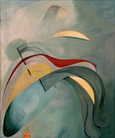 赤い線（1） 作： Kurt Schwitters