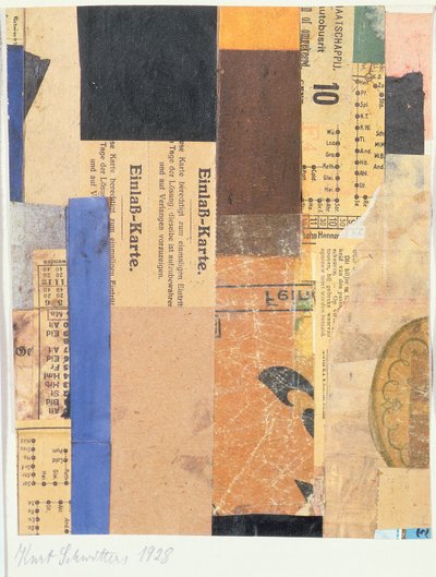 無題、1928 作： Kurt Schwitters