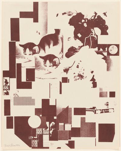 無題, no. 5 of 6 of ポートフォリオ Merz 3. Kurt Schwitters 6 lithographs. メルツフォルダ。 Merz 出版社の最初のポートフォリオ (Merz 3. Kurt Schwitters 6 lithos. Merz Portfolio. Merz Publisher の最初のポートフォリオ) 作： Kurt Schwitters