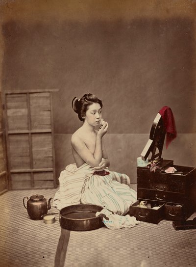 日本のトイレ、1880年頃 作： Kusakabe Kimbei