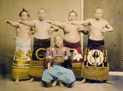 相撲力士、1877年頃 作： Kusakabe Kimbei