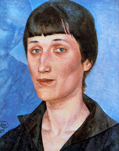 アンナ・アフマートヴァの肖像、1922年 作： Kuz