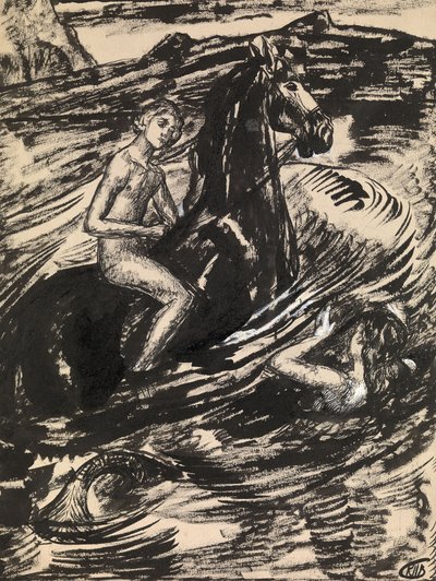 ミハイル・レールモントフによる潮の姫のイラスト 作： Kuzma Sergeevich Petrov Vodkin