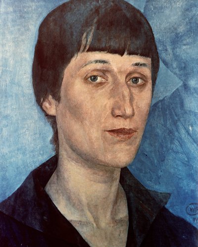 アンナ・アフマートヴァ（ロシアの詩人）の肖像 作： Kuzma Sergeevich Petrov Vodkin