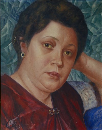 オペラ歌手のヴェラペトロワ=ズヴァンツェワの肖像 作： Kuzma Sergeevich Petrov Vodkin