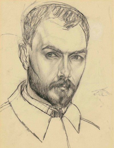 自画像。 作： Kuzma Sergeevich Petrov Vodkin