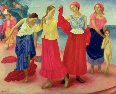 ヴォルガの若い女性たち、1915 作： Kuzma Sergeevich Petrov Vodkin