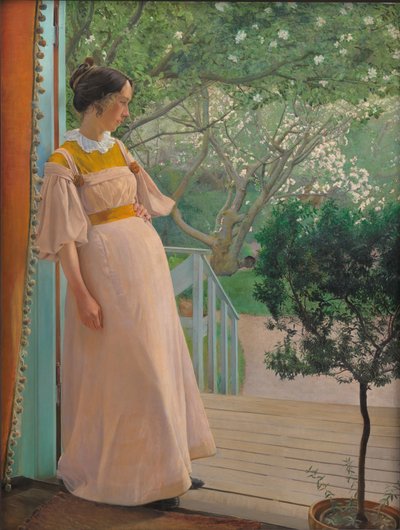フランス窓で。 アーティストの妻 作： Laurits Andersen Ring