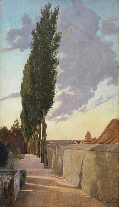 ポプラのある風景。 9月の夕方 作： Laurits Andersen Ring