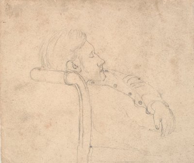 ソファで寝ている男。 半身像 作： Laurits Andersen Ring
