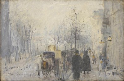 Café Osborne の窓から Frederiksberg Allé を眺める 作： Laurits Andersen Ring