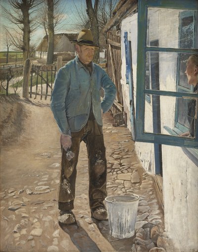 古い家をしっくい塗り 作： Laurits Andersen Ring