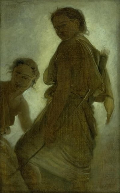 彼女のニンフの 1 つとダイアナ 作： L.A. Schou