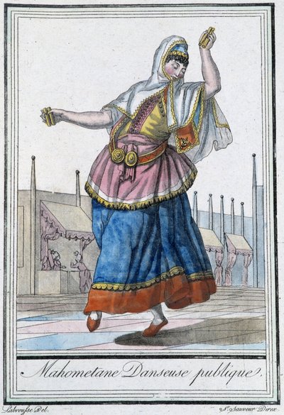 Mahometane daneuse publique - J. Grasset St Sauveur, ed. Deroy, Parisの "Encyclopédie des voyages "にて。 作： L.F. Labrousse