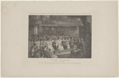 ウィルヘルミナ女王とヘンドリック王子の結婚式、1901 年 オランダのヴィルヘルミナ女王とヘルトーク・ヘンドリック・ファン・メクレンブルクの結婚の厳粛な祝福 (オブジェクトのタイトル) 作： L. Angerer