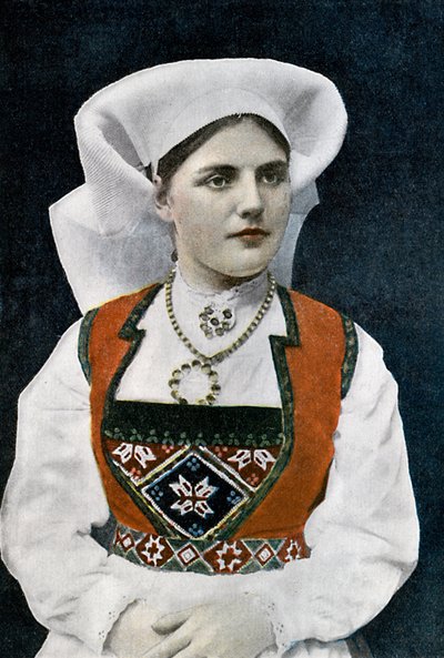 ノルウェーの民族衣装を着た女性（1890年頃 作： L Boulanger